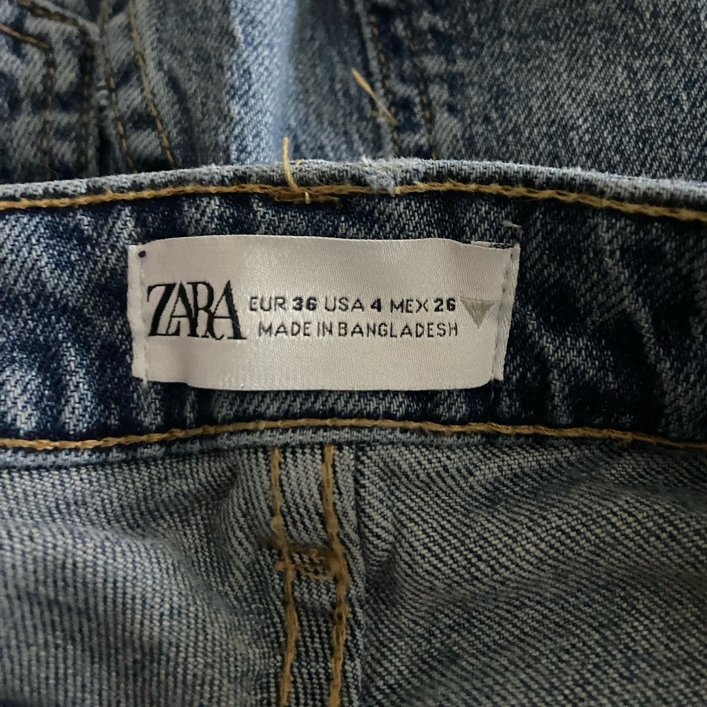 Zara Straight Leg High Rise Dark Jeans - Picture 5 of 7